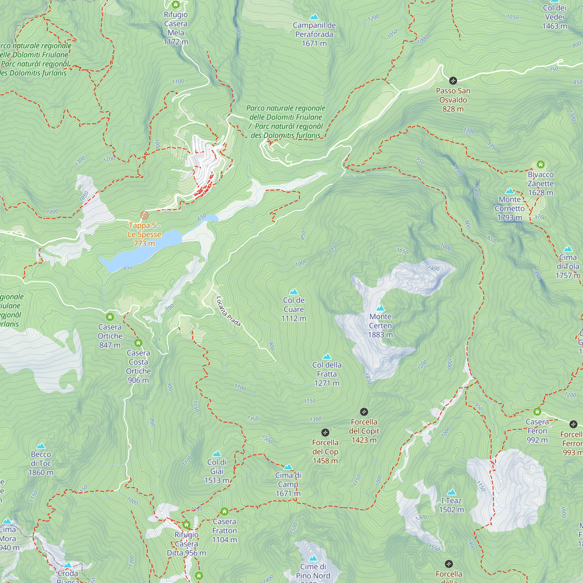 Casera Col de Cùare map