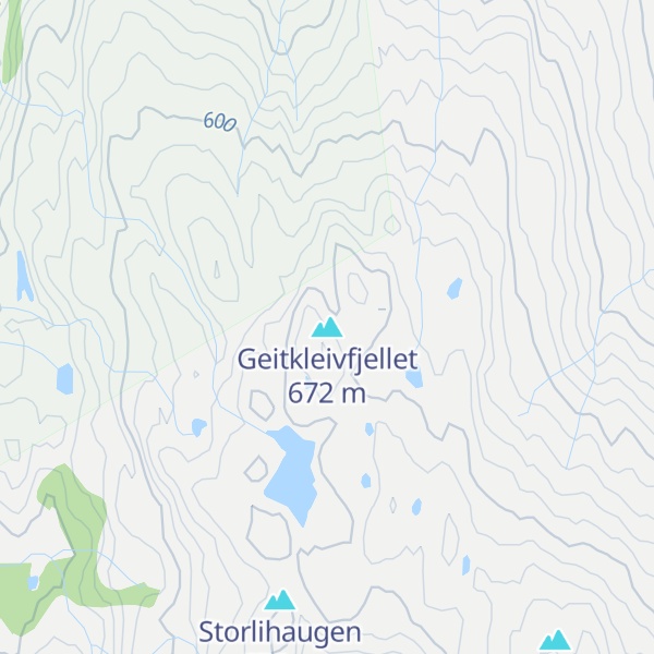 Map of Geitkleivfjellet