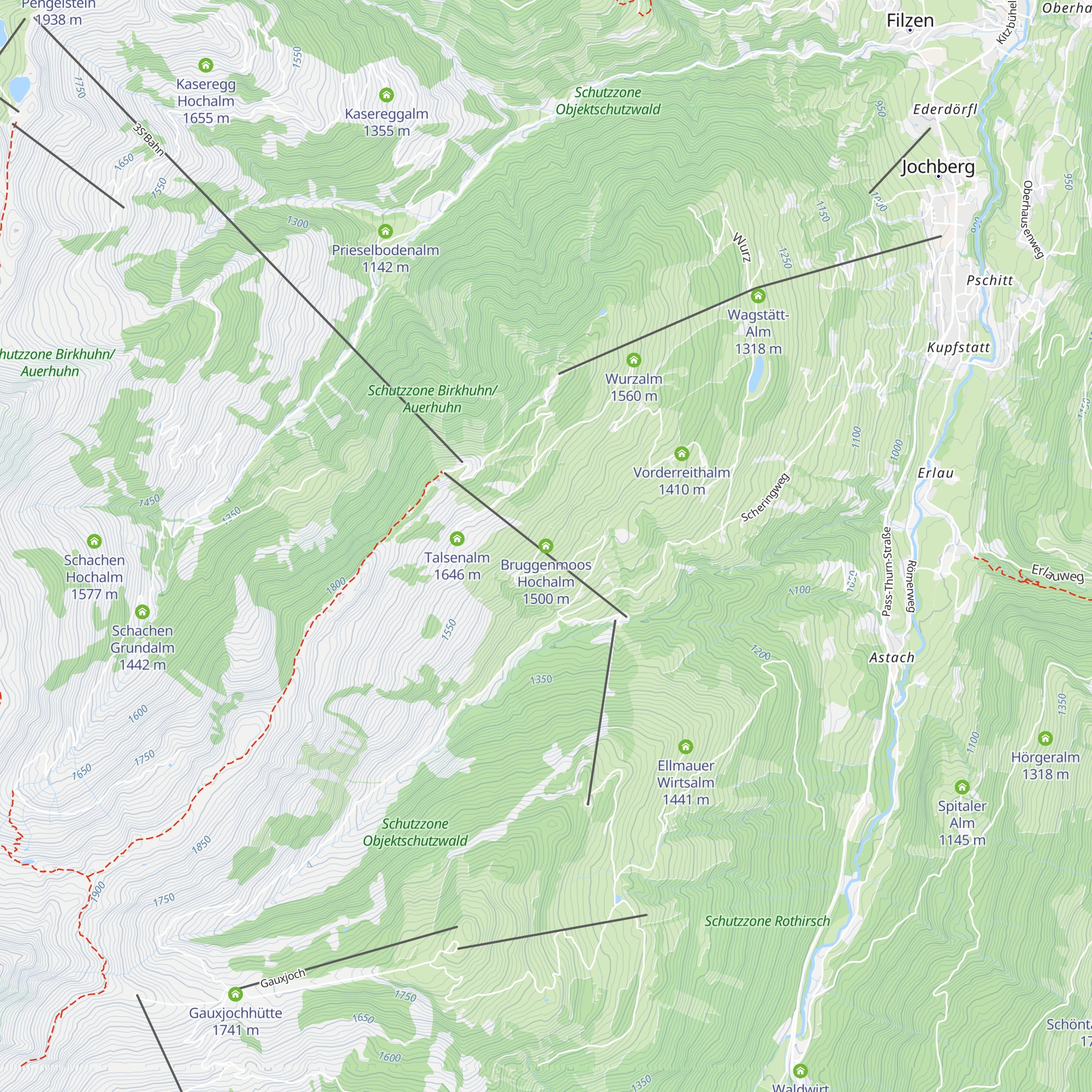 Bruggenmoos Hochalm map