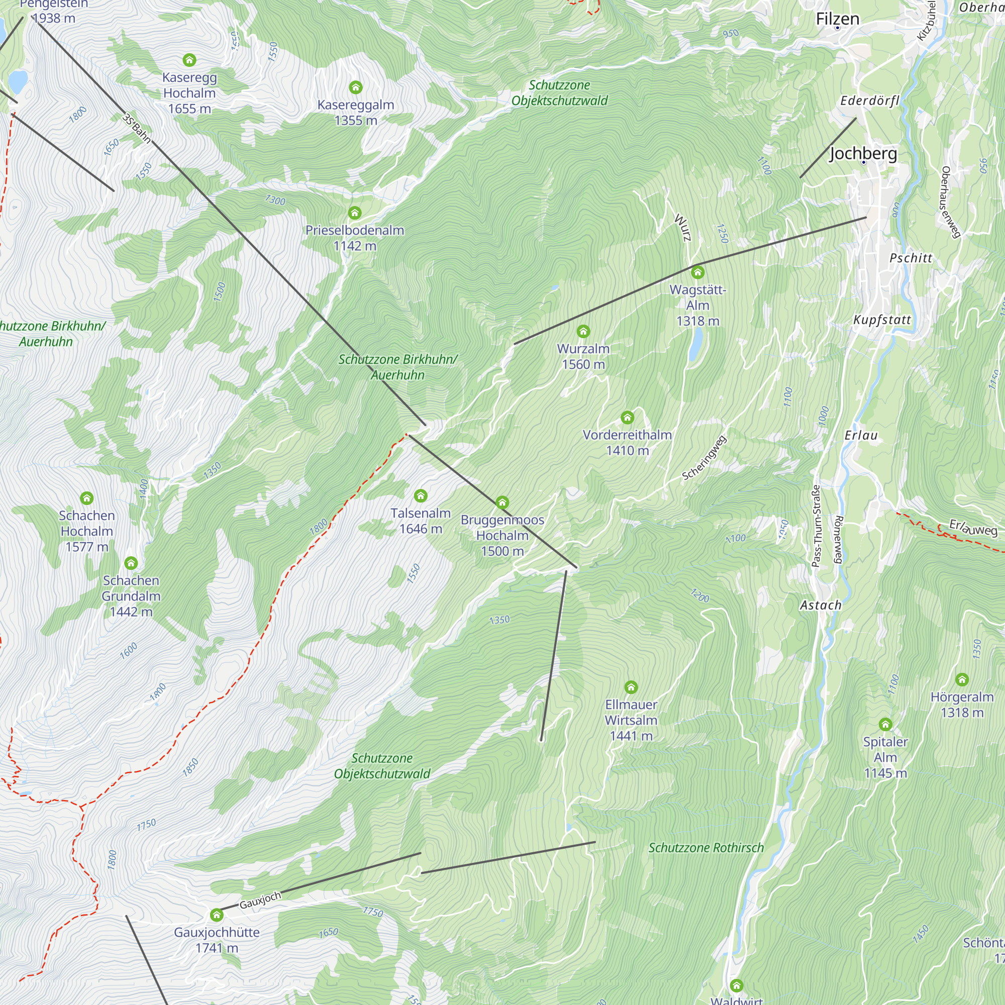 Bruggenmoos Hochalm map