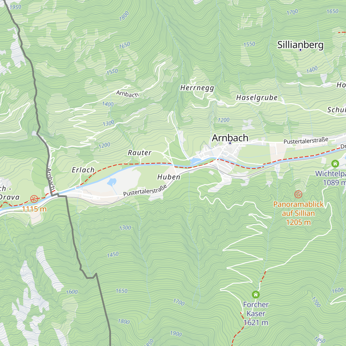 Puschtra Alm map