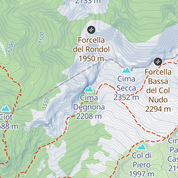Map of Cima Degnona