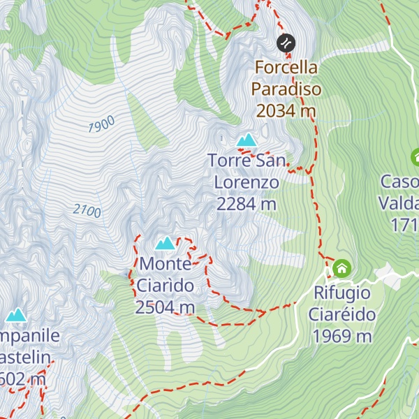 Map of Monte Ciarìdo - Cima Nord Est