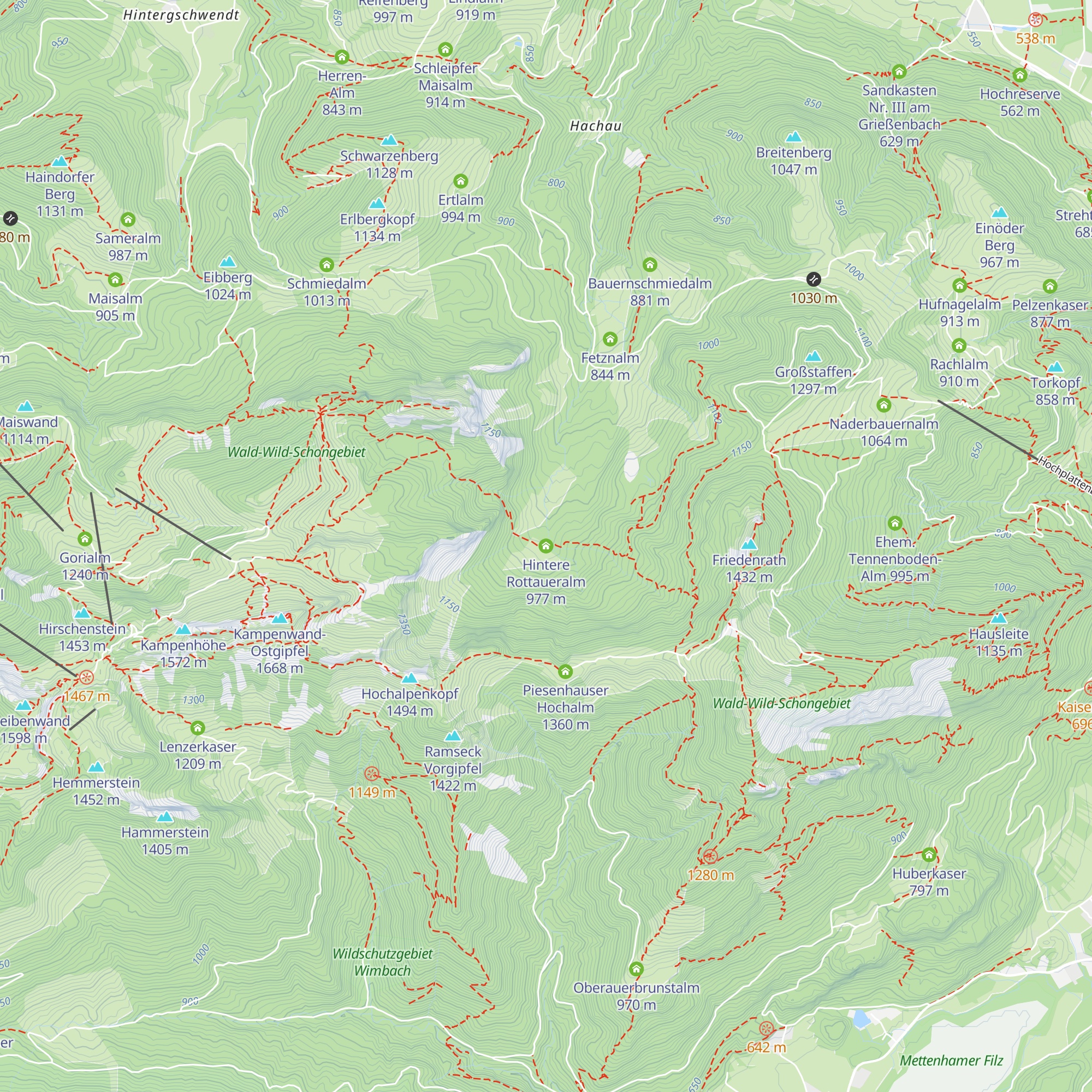 Hintere Rottaueralm map