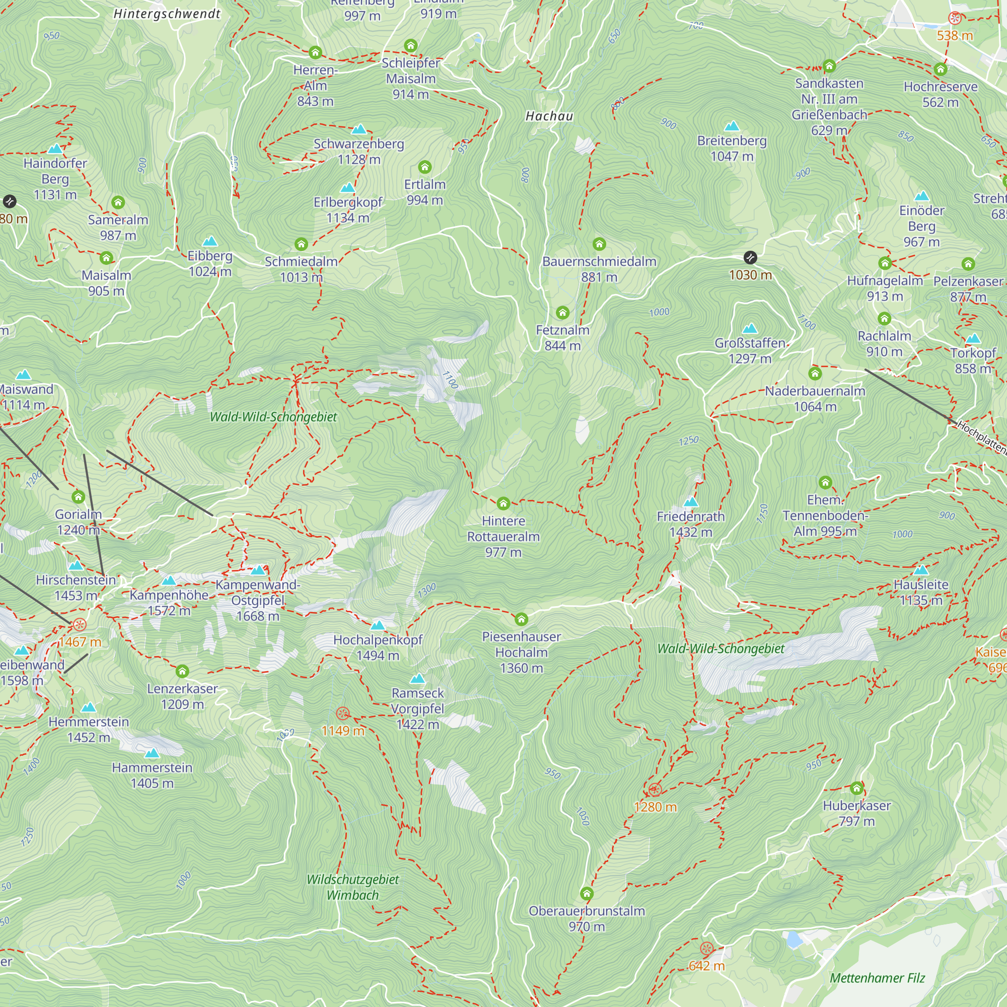 Hintere Rottaueralm map