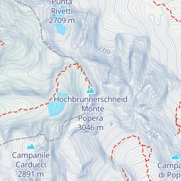 Map of Hochbrunnerschneid - Monte Popera