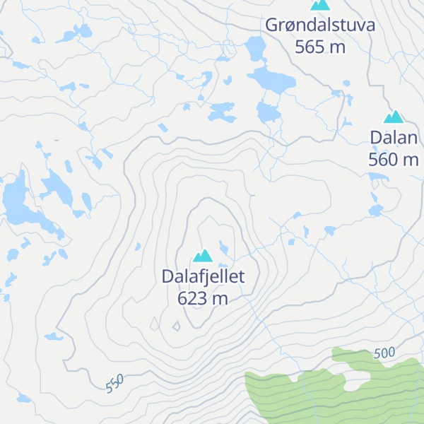 Map of Grøndalsfjellet