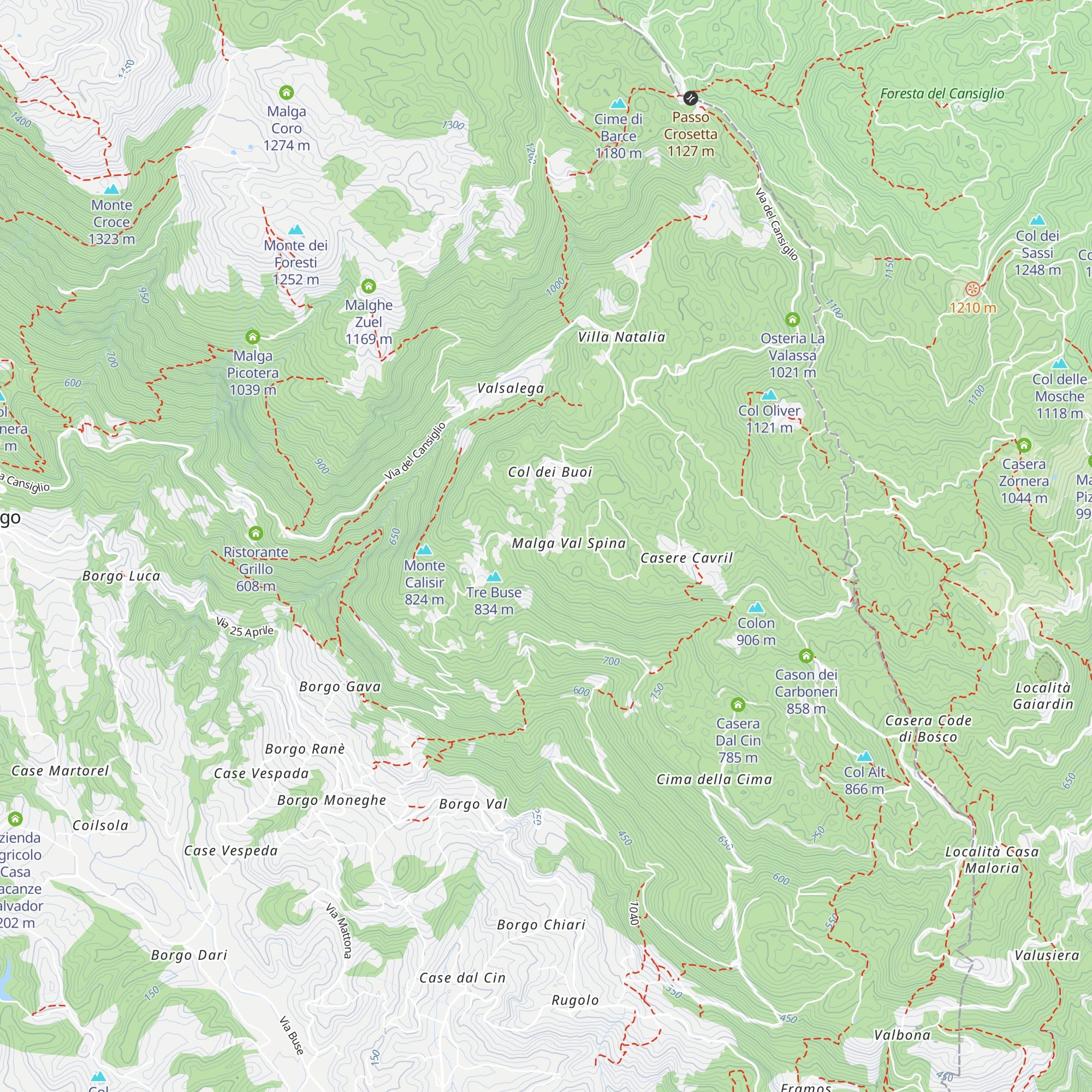 Malga Val Spina map