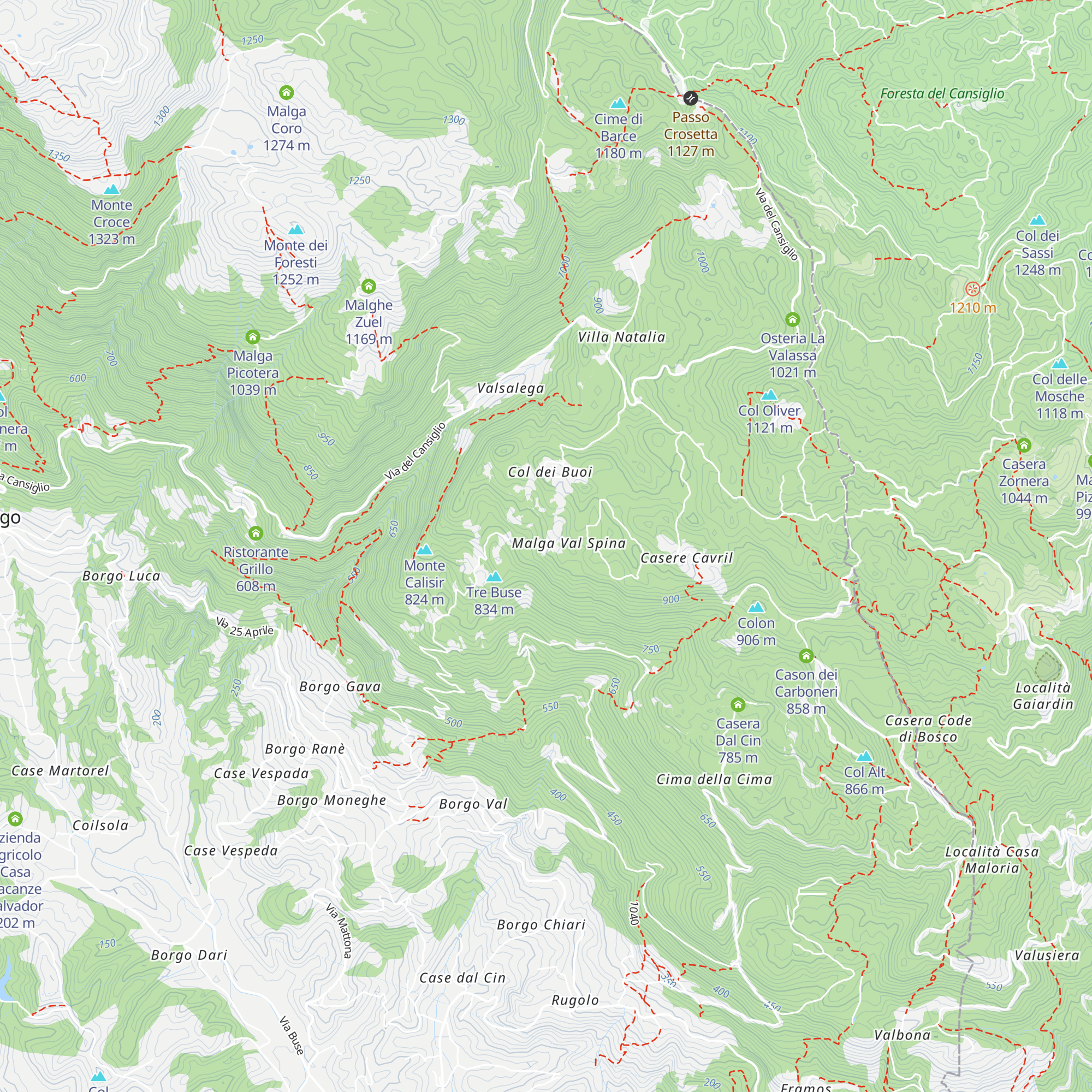 Malga Val Spina map