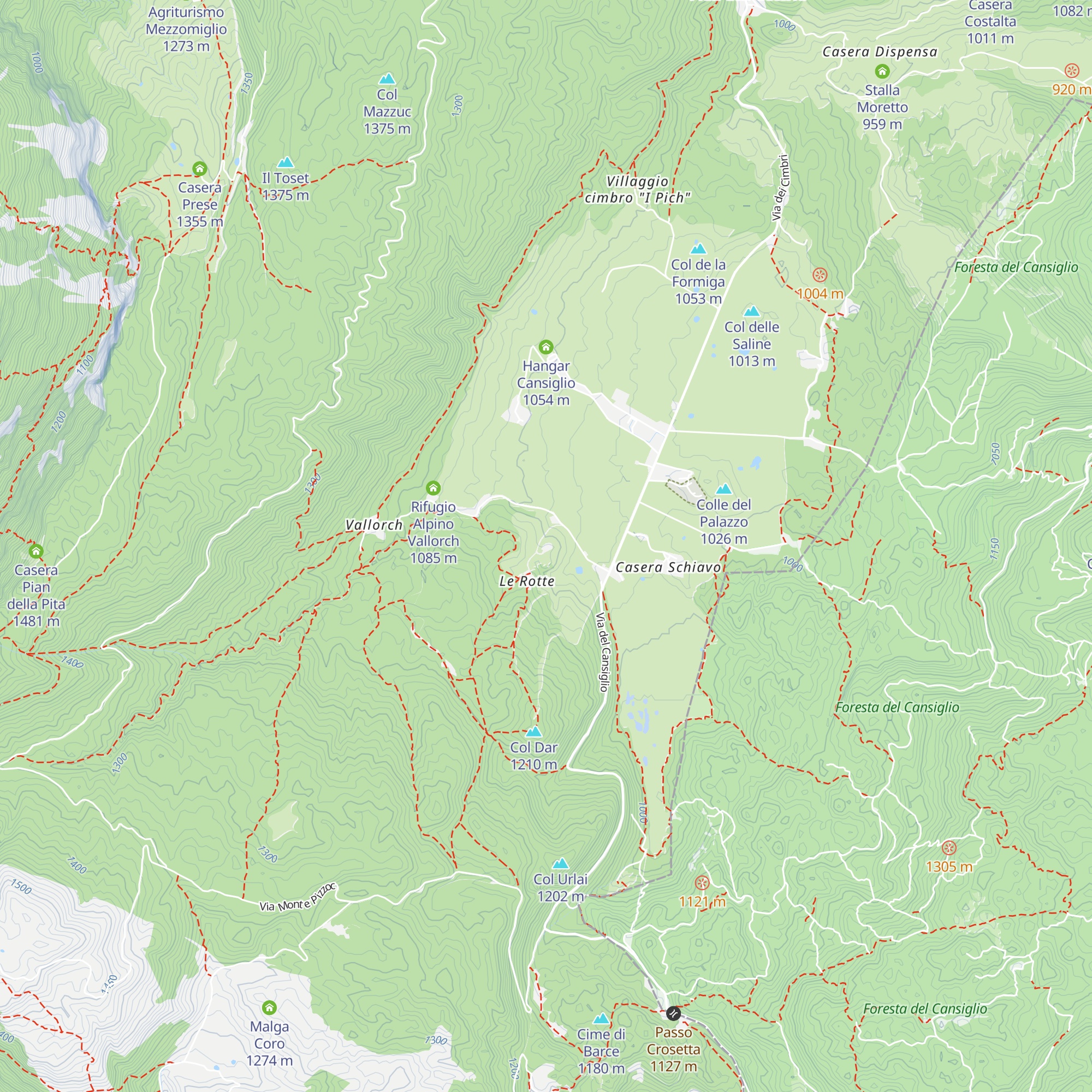 Casera Le Rotte map