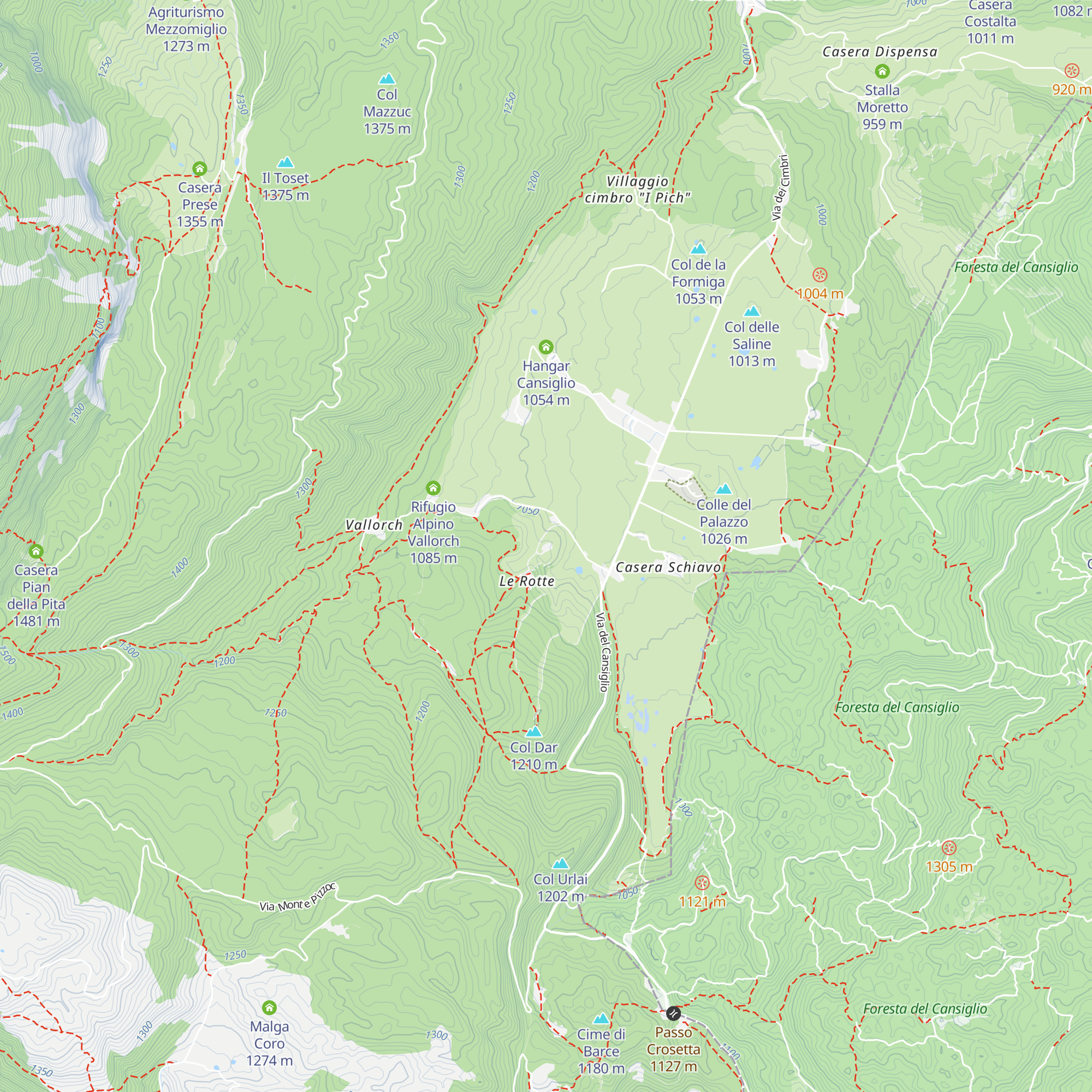 Casera Le Rotte map