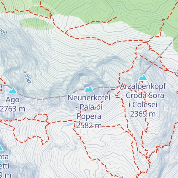 Map of Neunerkofel - Pala di Popera