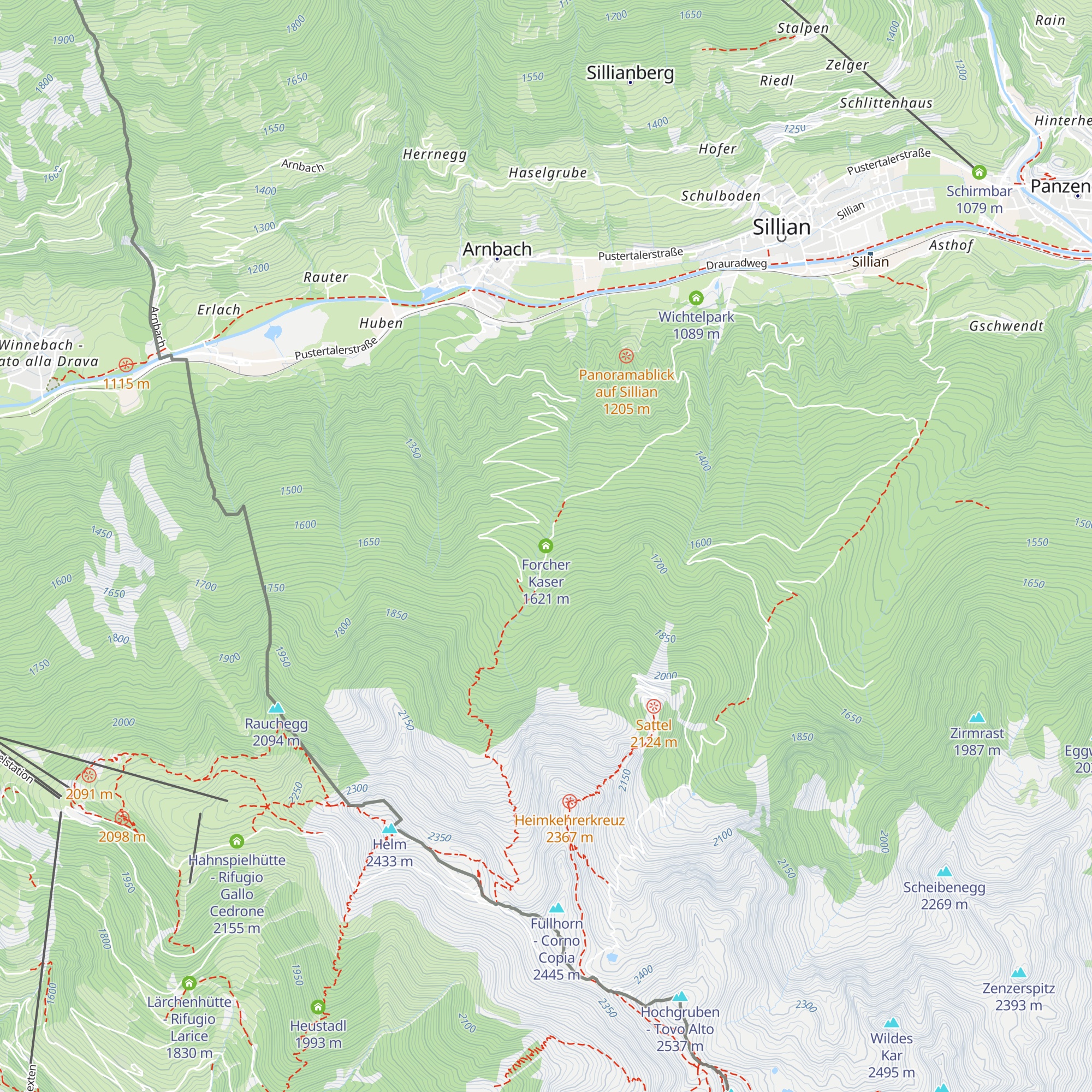 Forcher Kaser map
