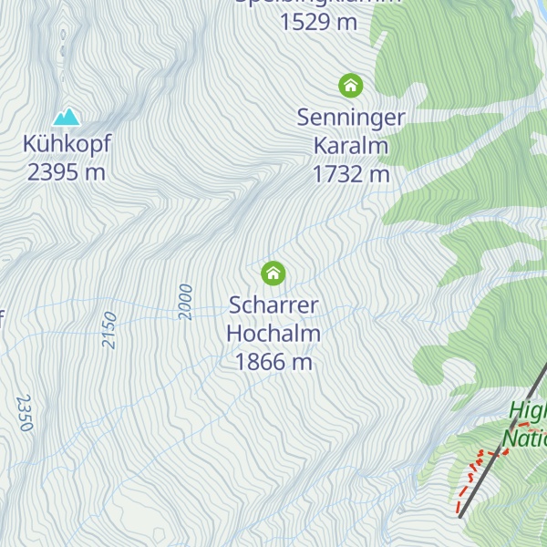 Map of Scharrer Hochalm