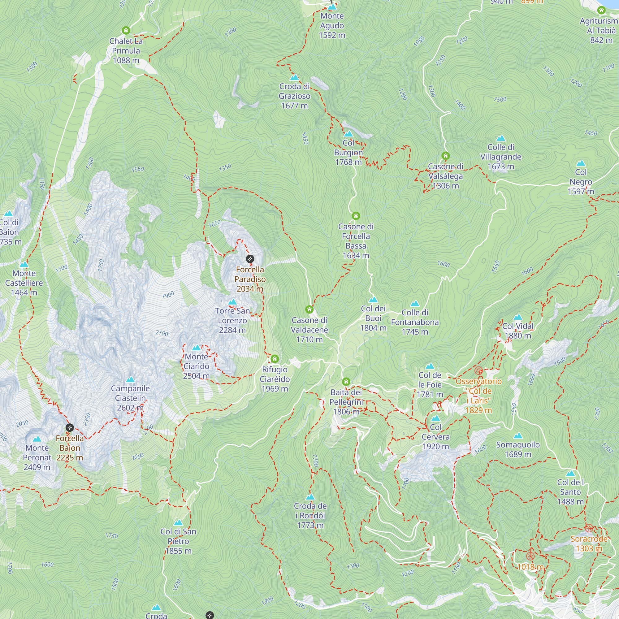 Casone di Valdacene map