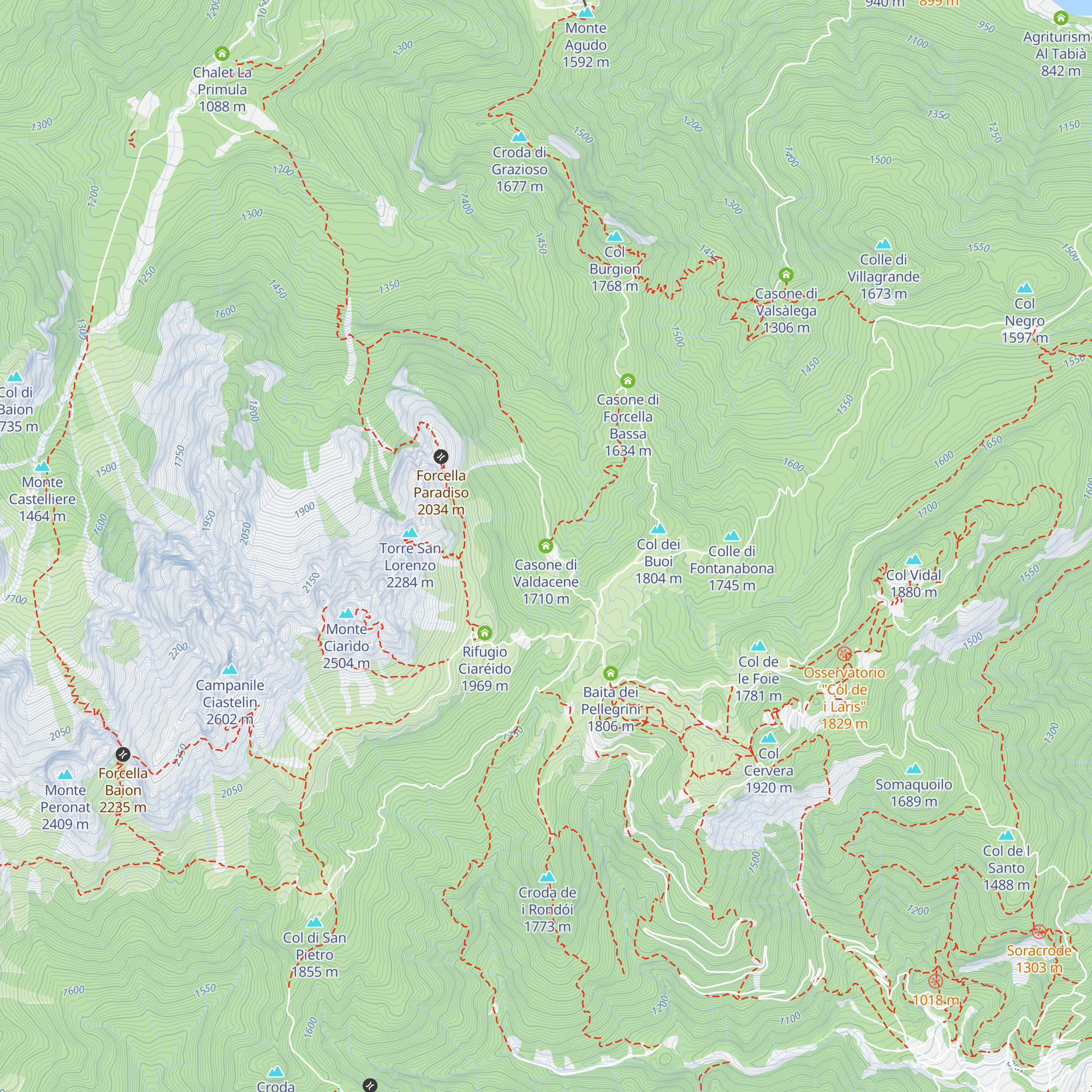 Casone di Valdacene map