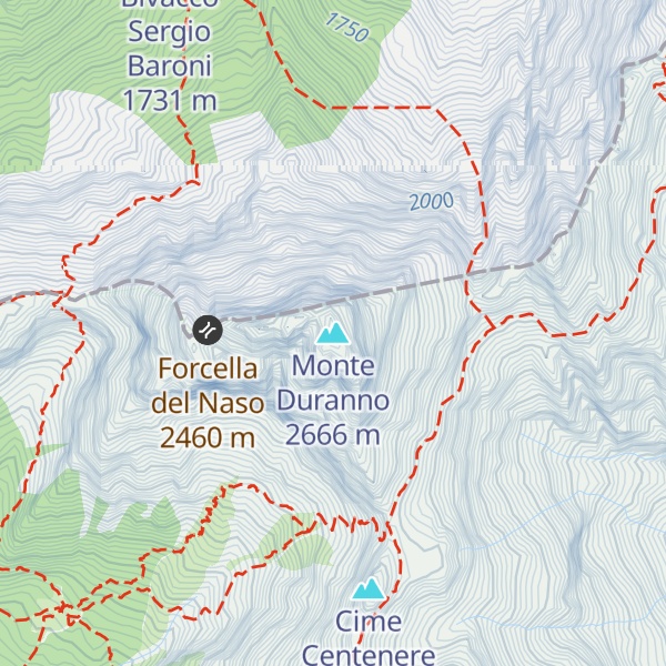 Map of Monte Duranno