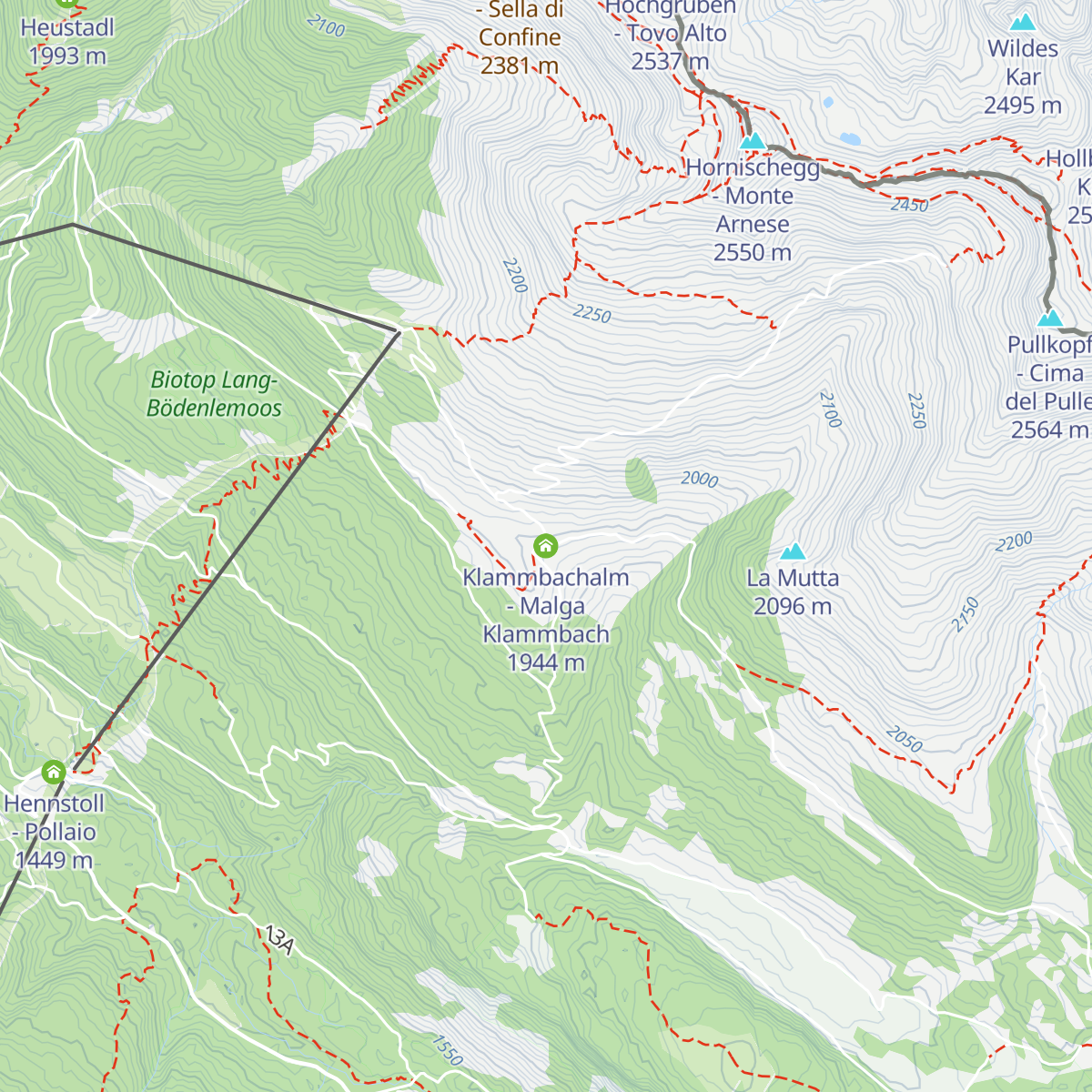 Klammbachalm - Malga Klammbach map