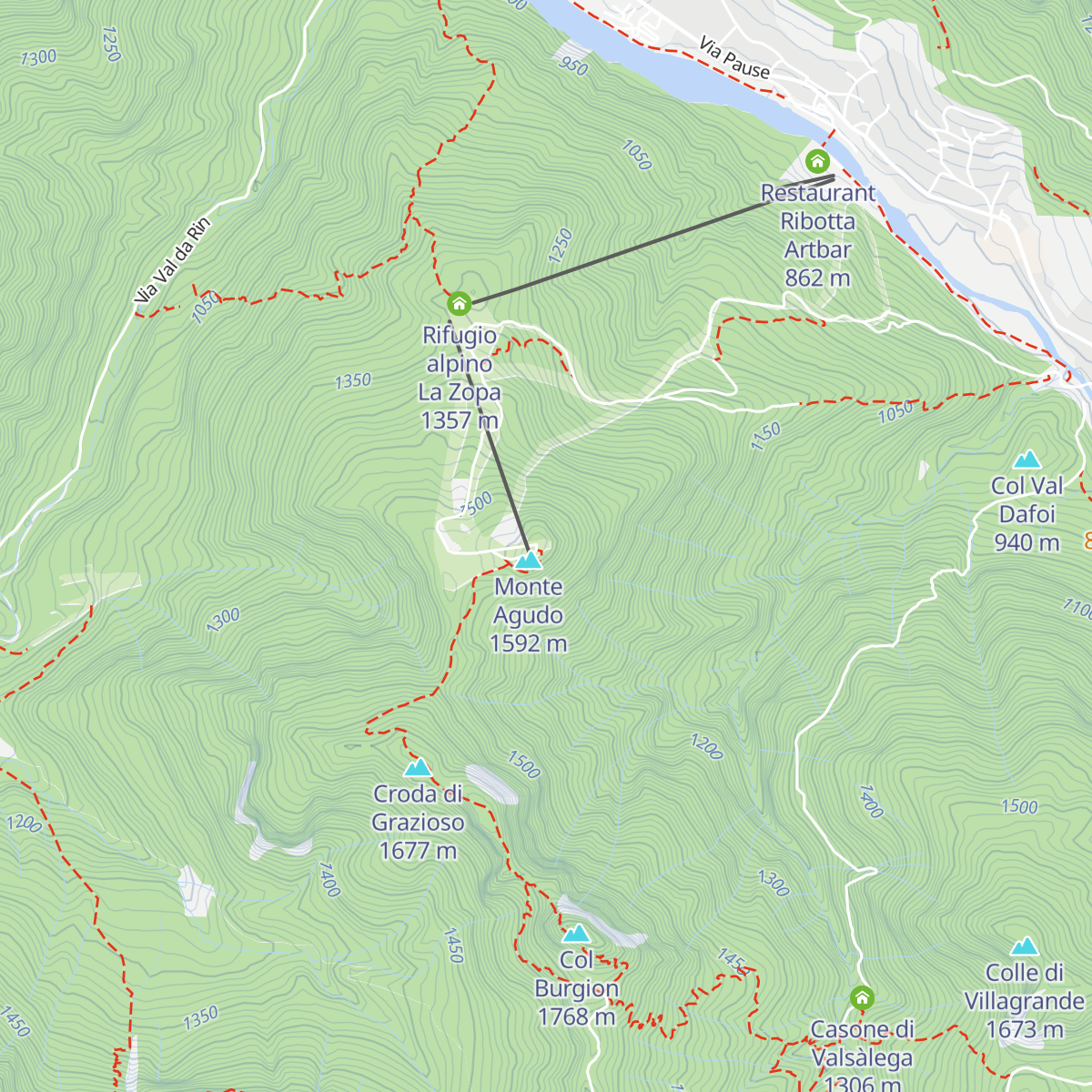 Rifugio Monte Agudo map