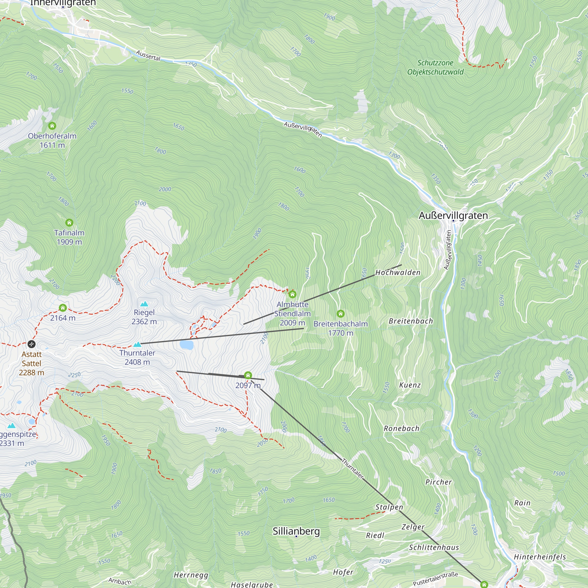 Almhütte Hofelet map