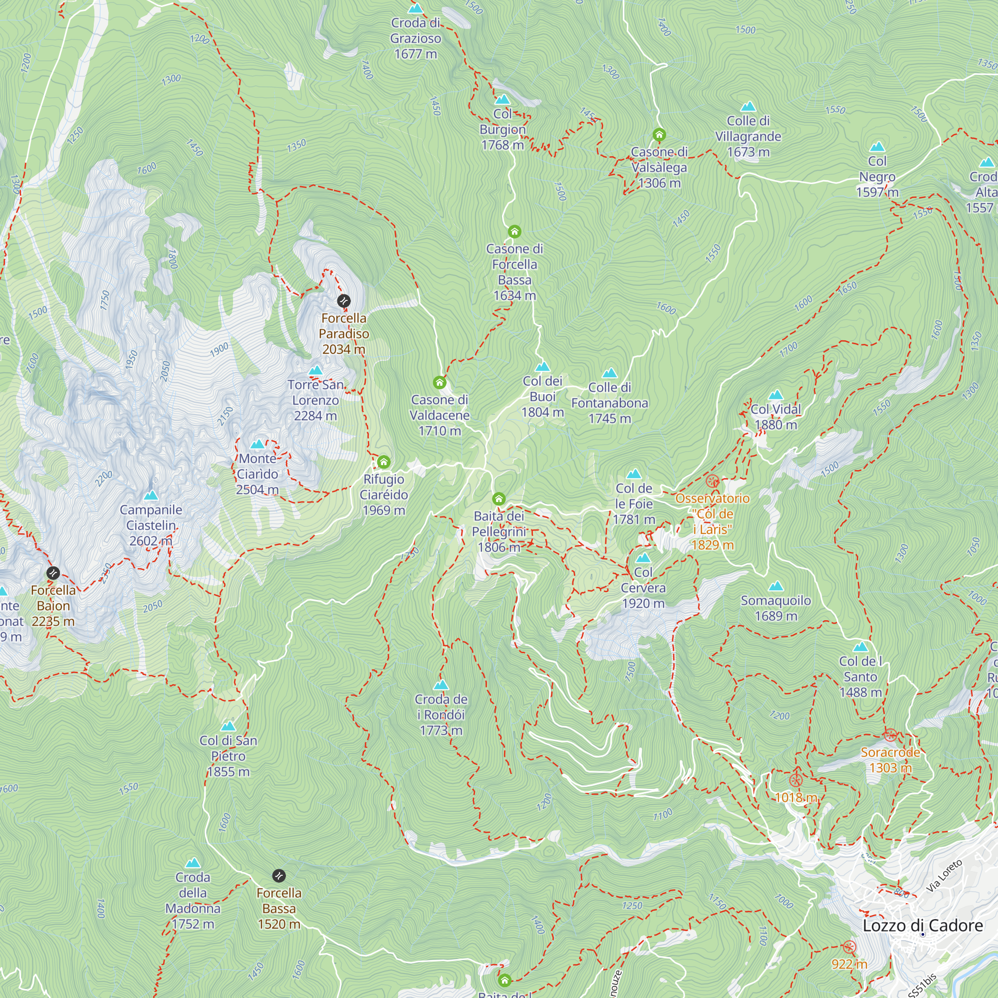 Baita dei Pellegrini map
