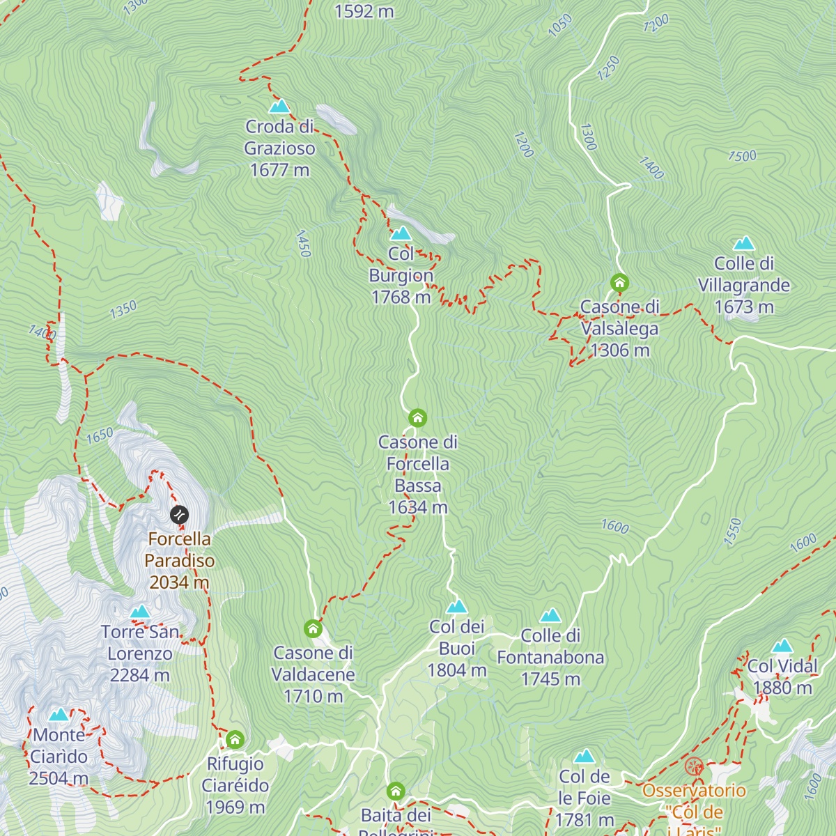 Casone di Forcella Bassa map