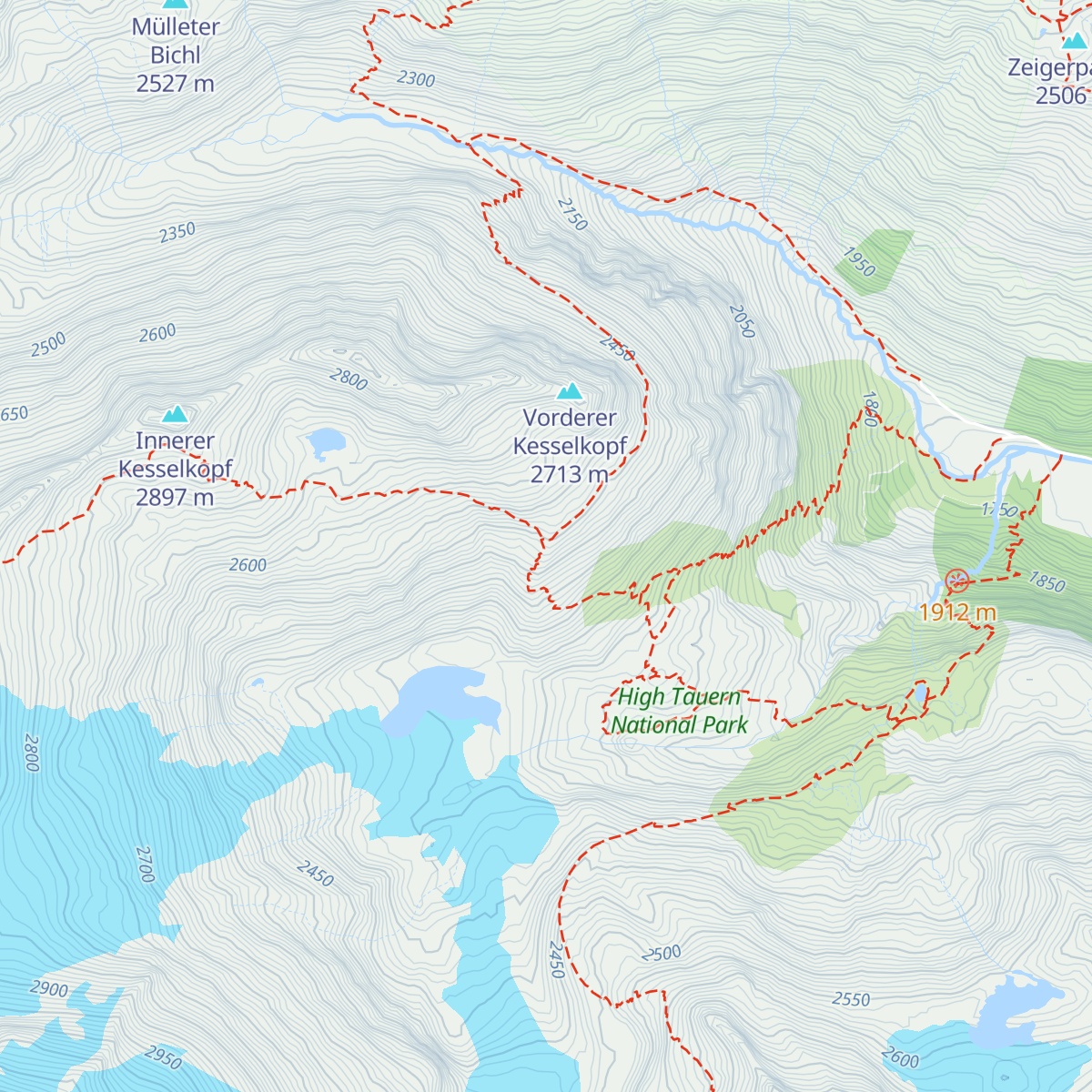 Alte Prager Hütte map