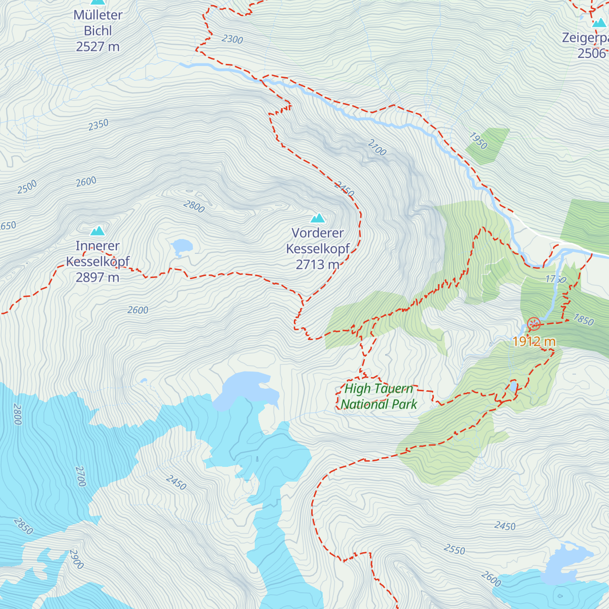 Alte Prager Hütte map