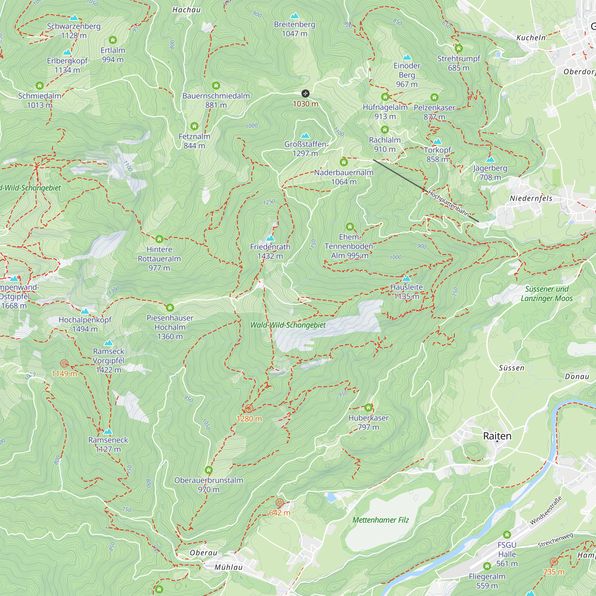 Hochplattenalm map