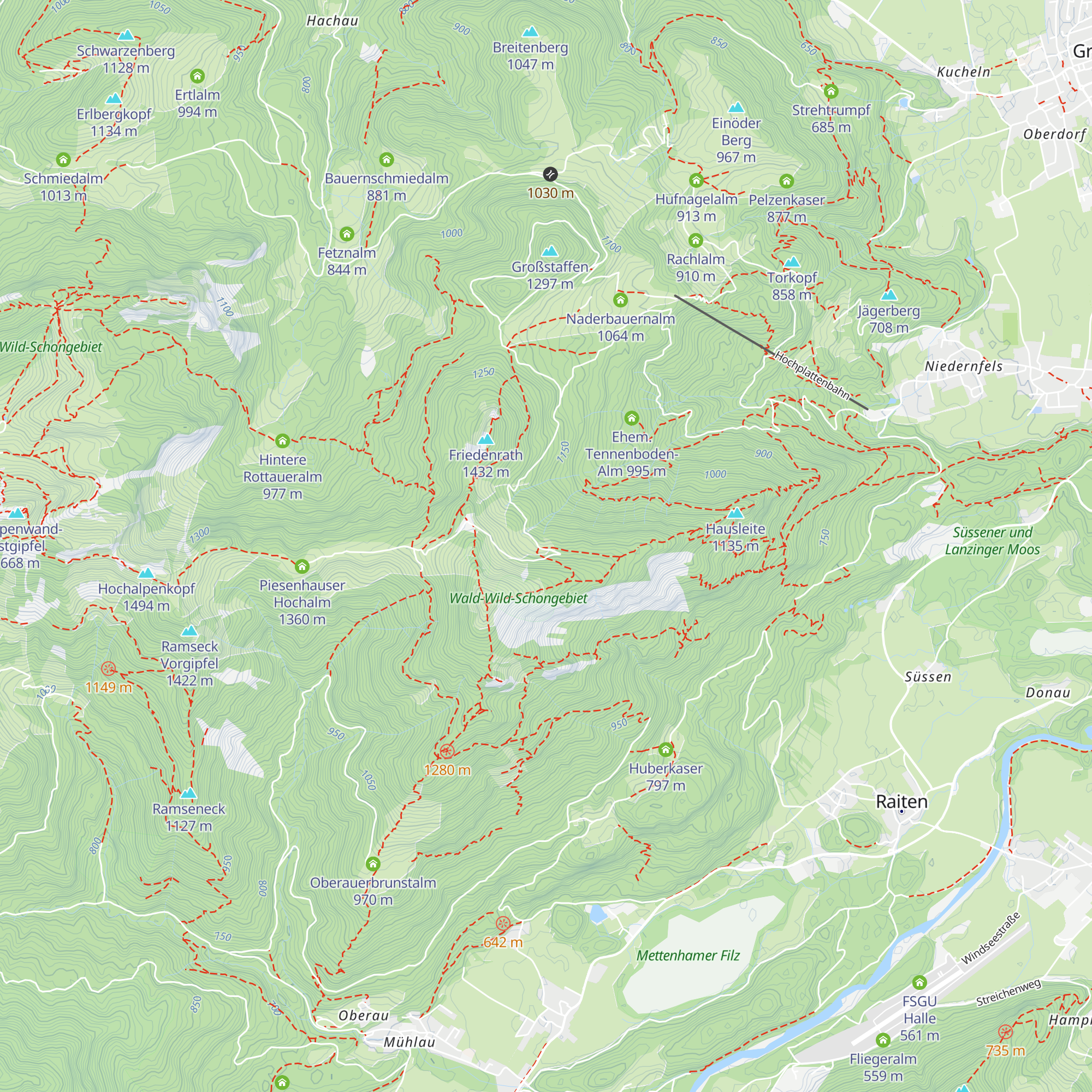 Plattenalm Diensthütte map