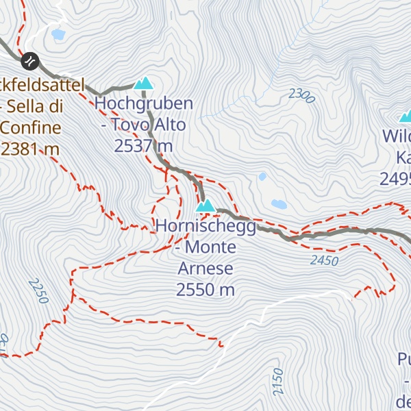 Map of Hornischegg - Monte Arnese