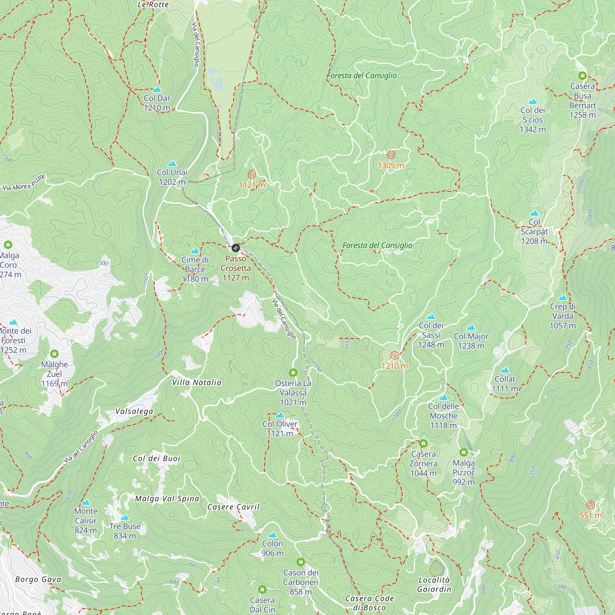 Malga Cercenedo map