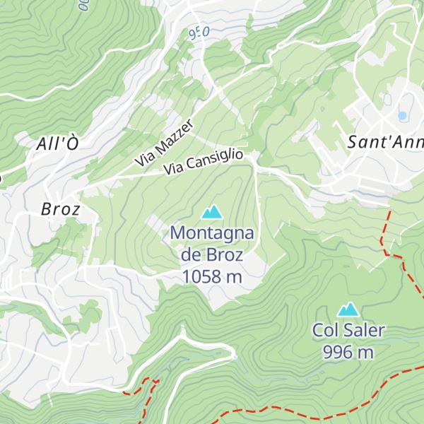 Map of Montagna de Broz