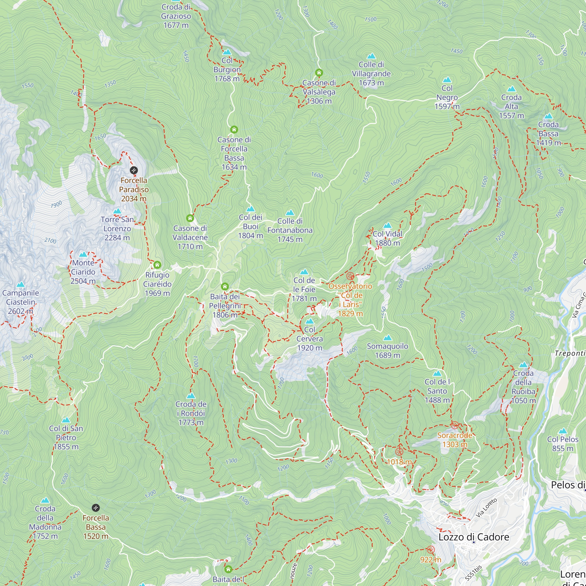 Casera delle Armente map
