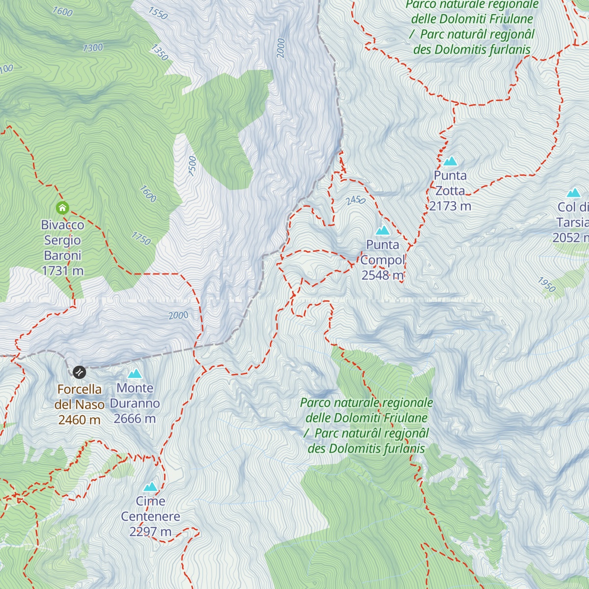 Bivacco Paolo Greselin map