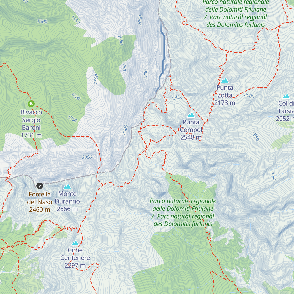 Bivacco Paolo Greselin map