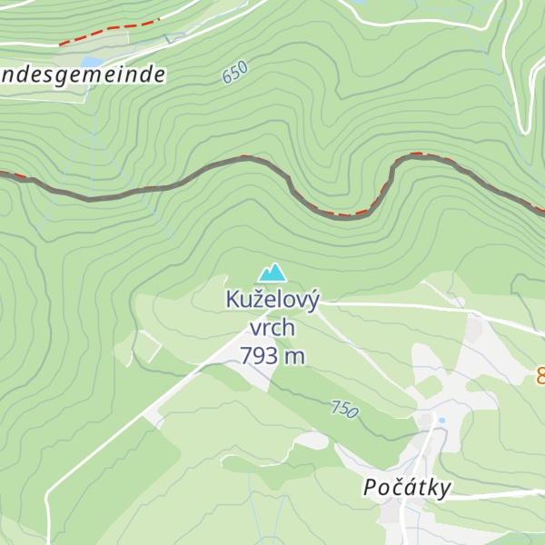 Map of Kuželový vrch