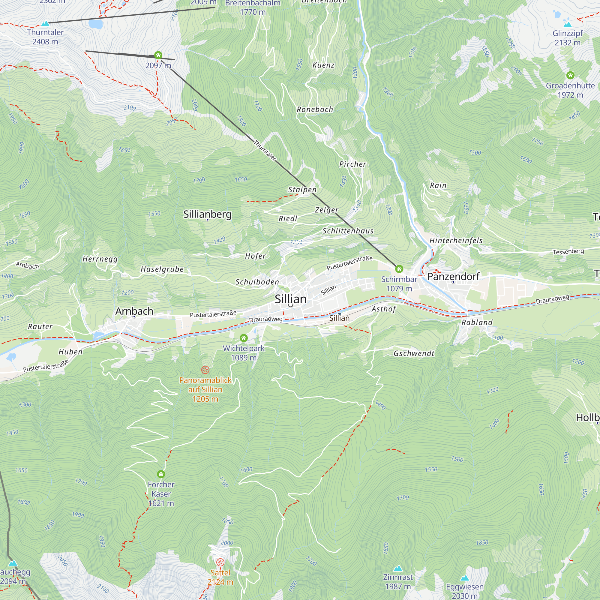 Tourismusinformation Sillian - Hochpustertal map