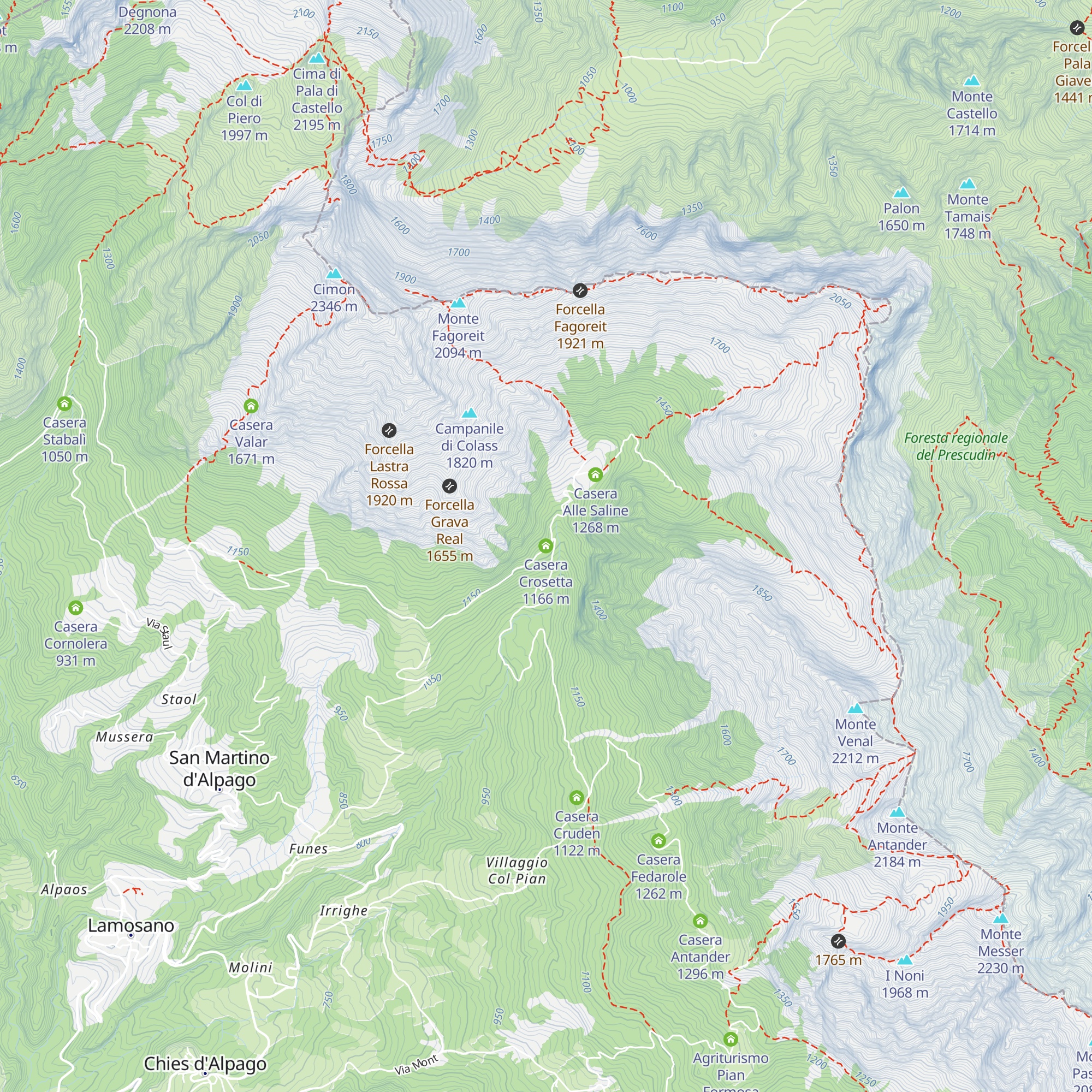 Casera Crosetta map