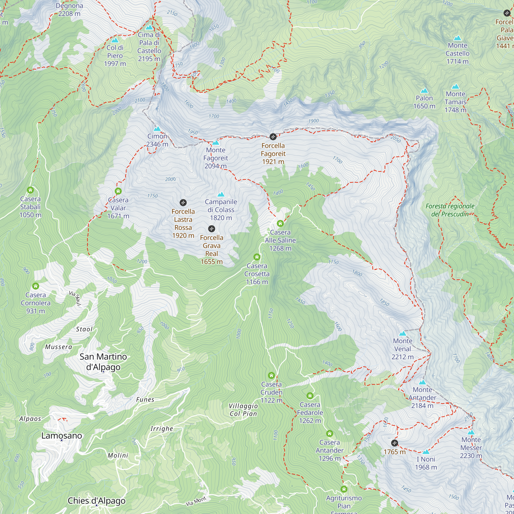 Casera Crosetta map
