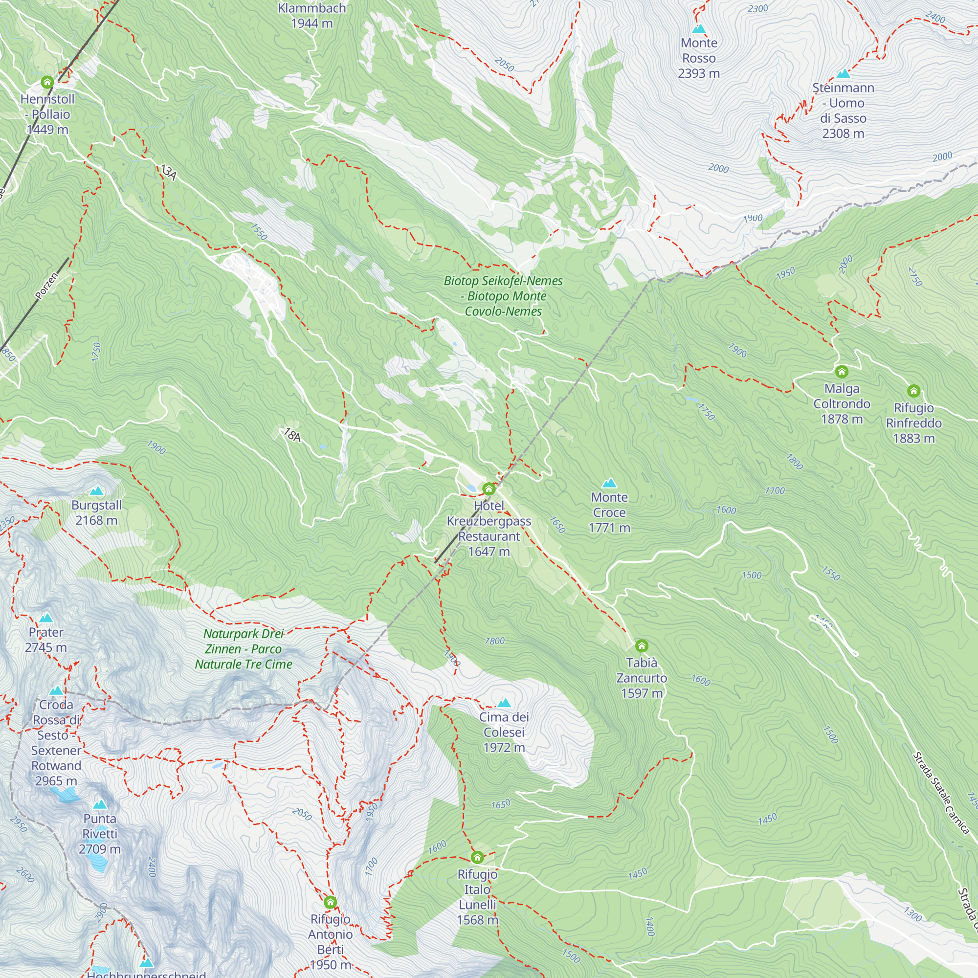 Hotel Kreuzbergpass Restaurant map