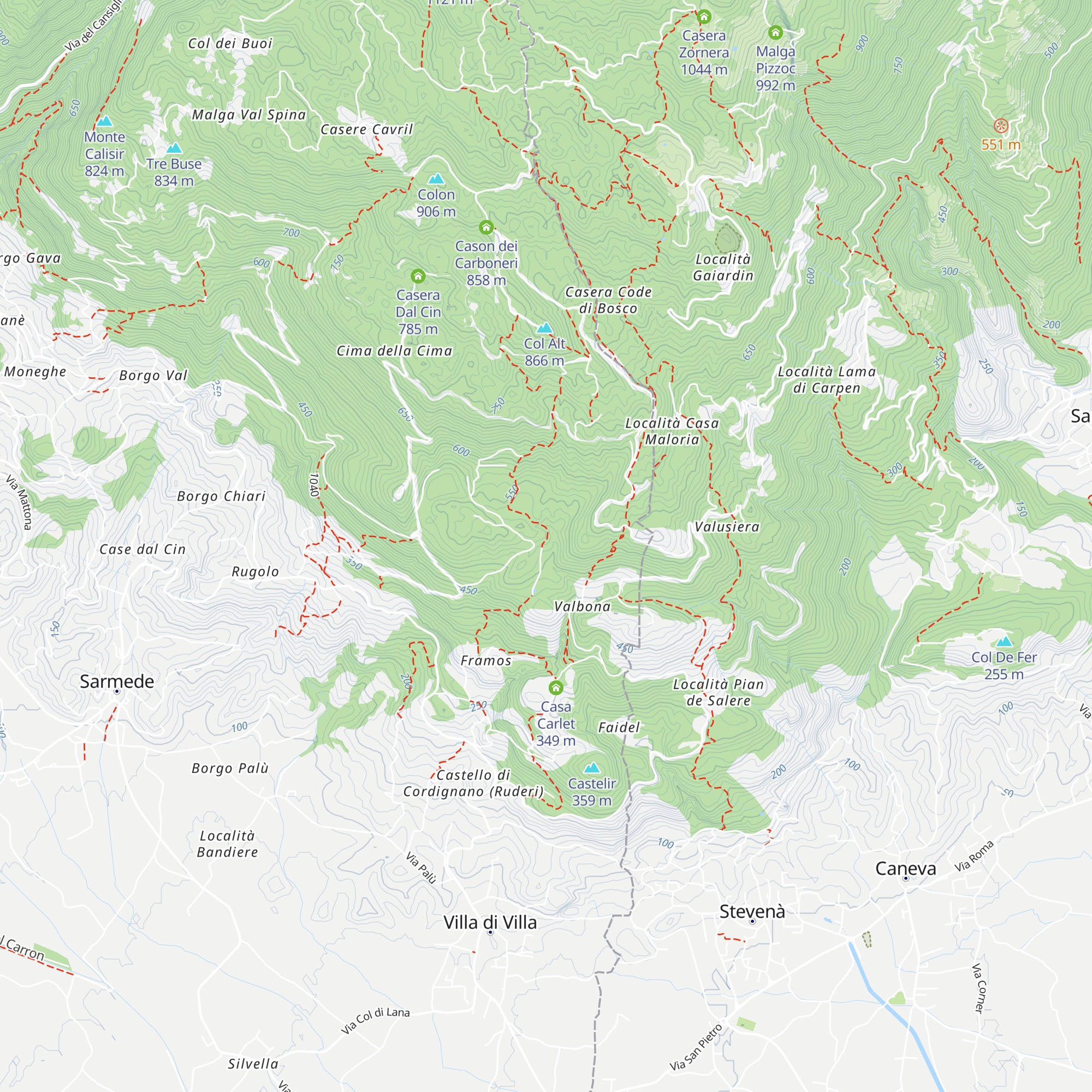 Casera Zanette map