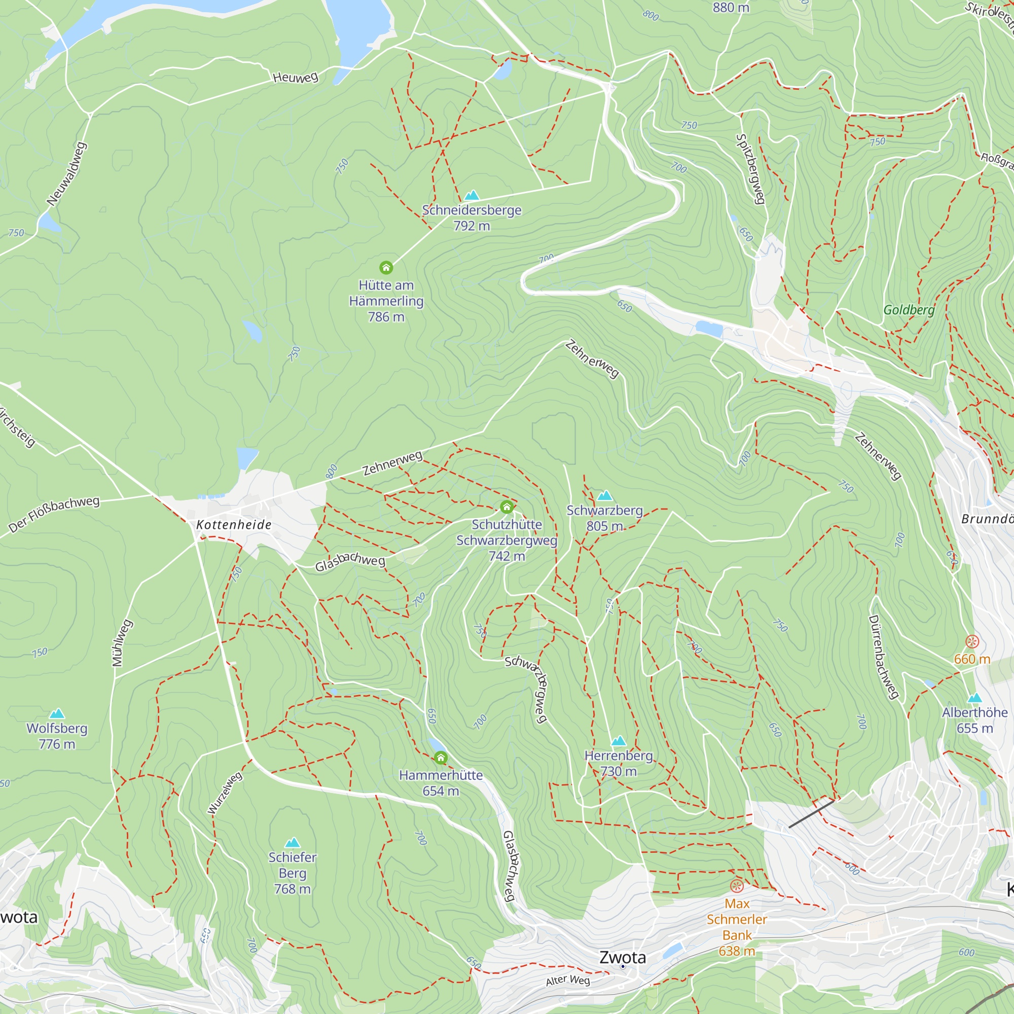 Schutzhütte Schwarzbergweg map