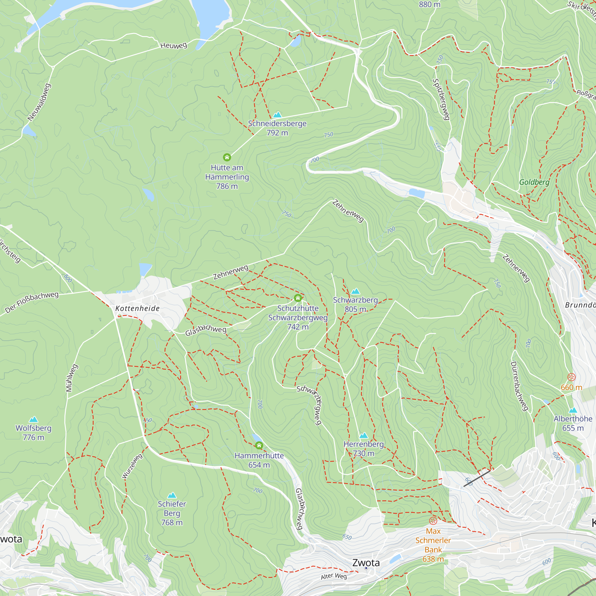 Schutzhütte Schwarzbergweg map
