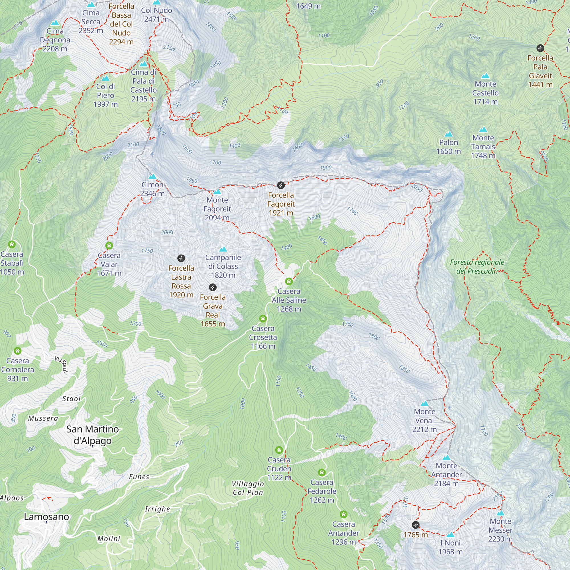 Casera Venàl map