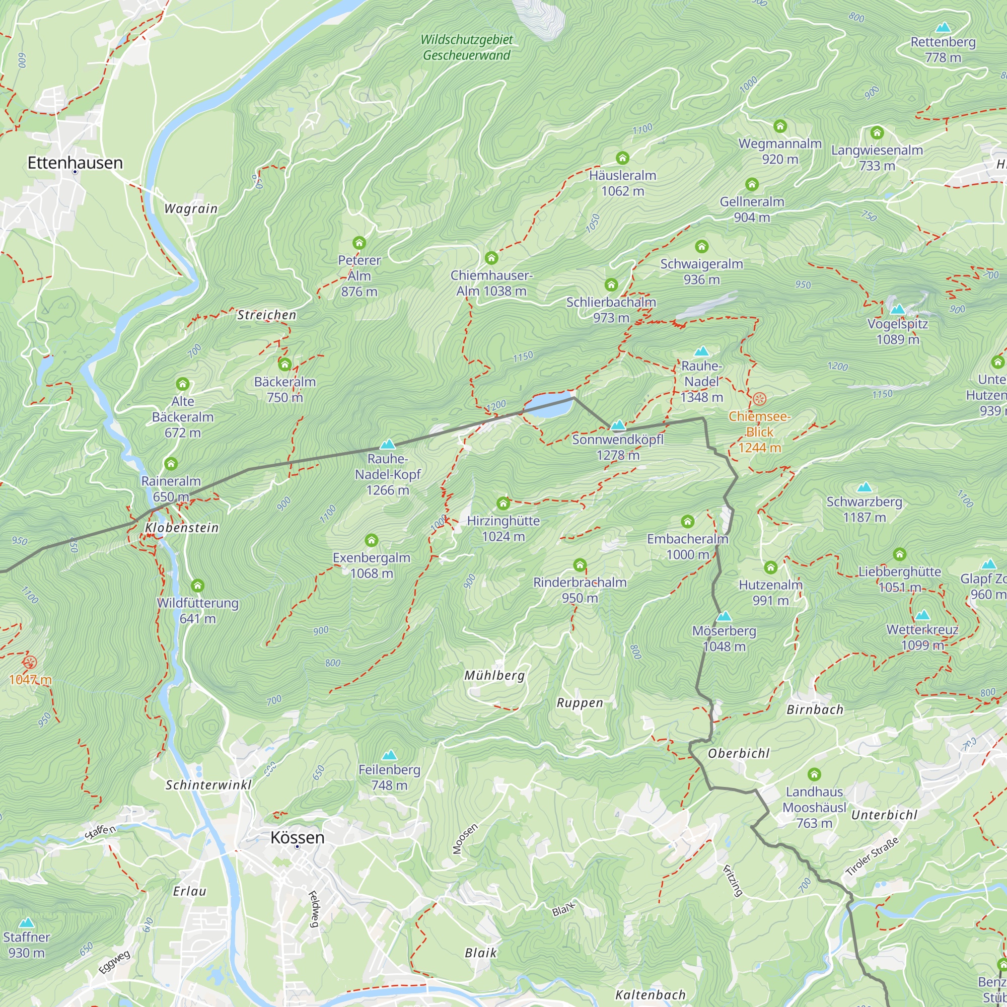 Hirzinghütte map