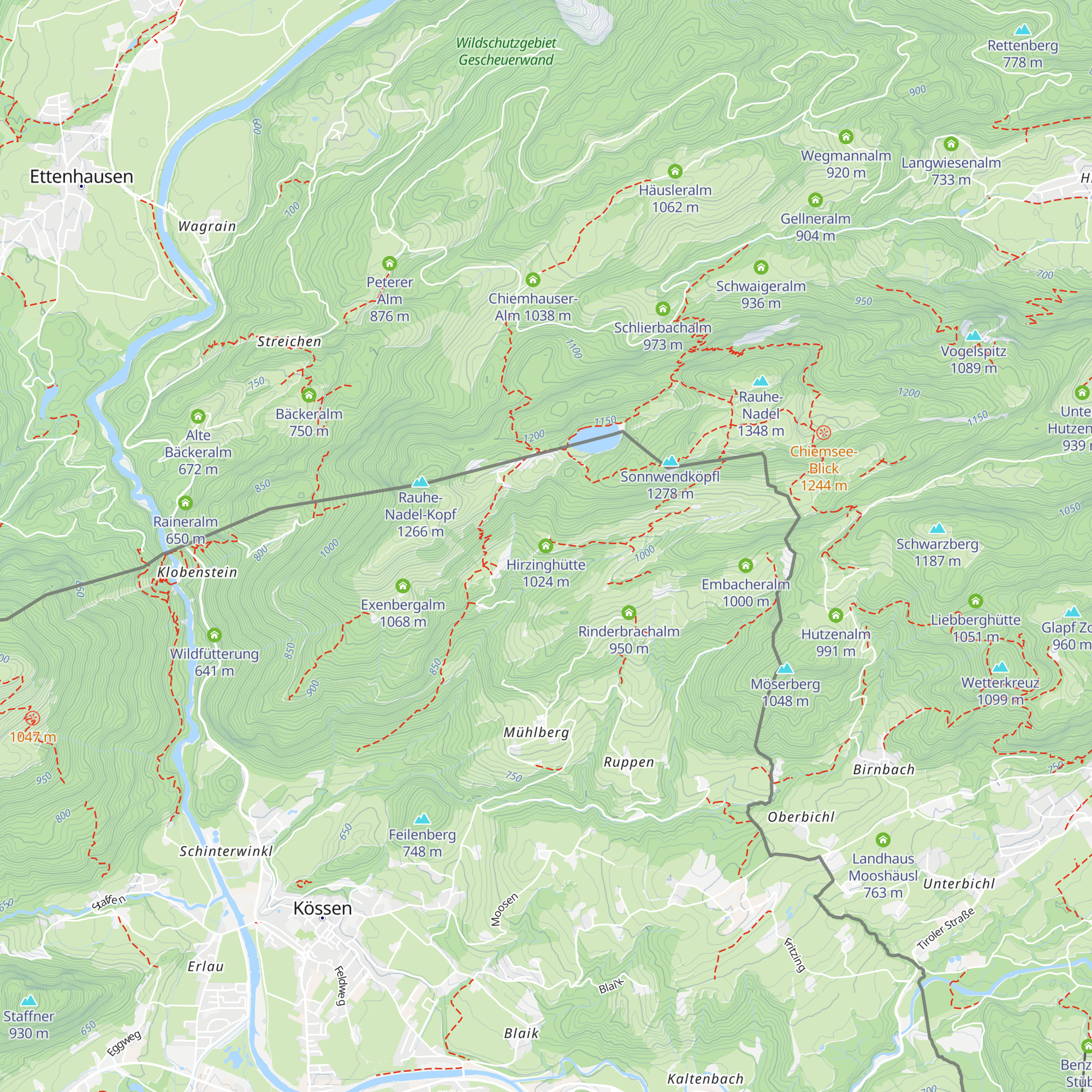 Hirzinghütte map