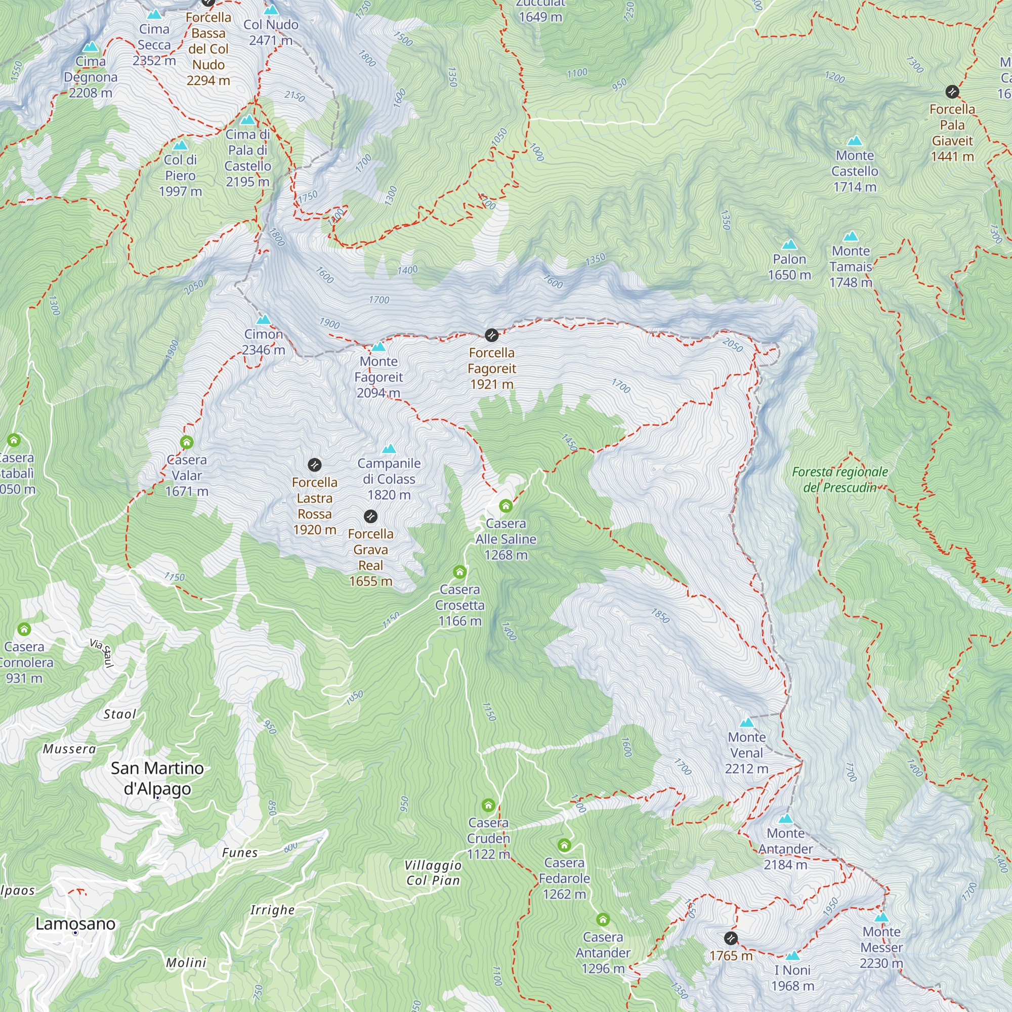 Casera Alle Saline map