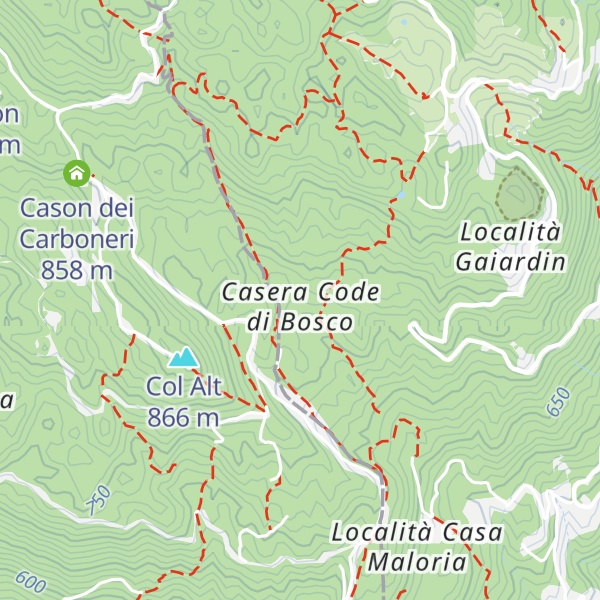 Map of Casera Code di Bosco