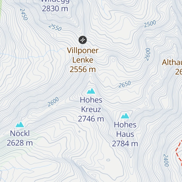 Map of Hohes Kreuz